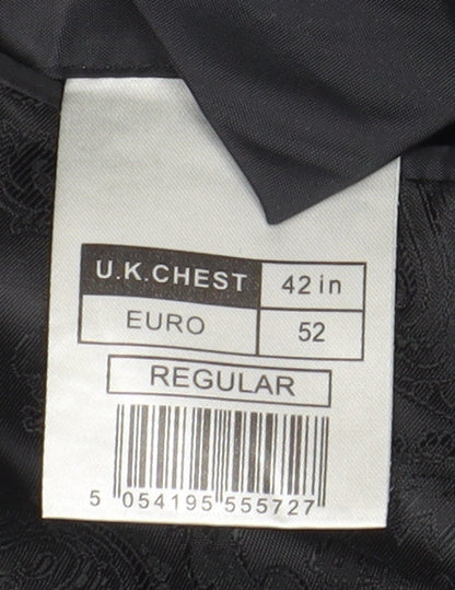Mens UK Size 42 Occasions Regular Black Suit Tuxedo