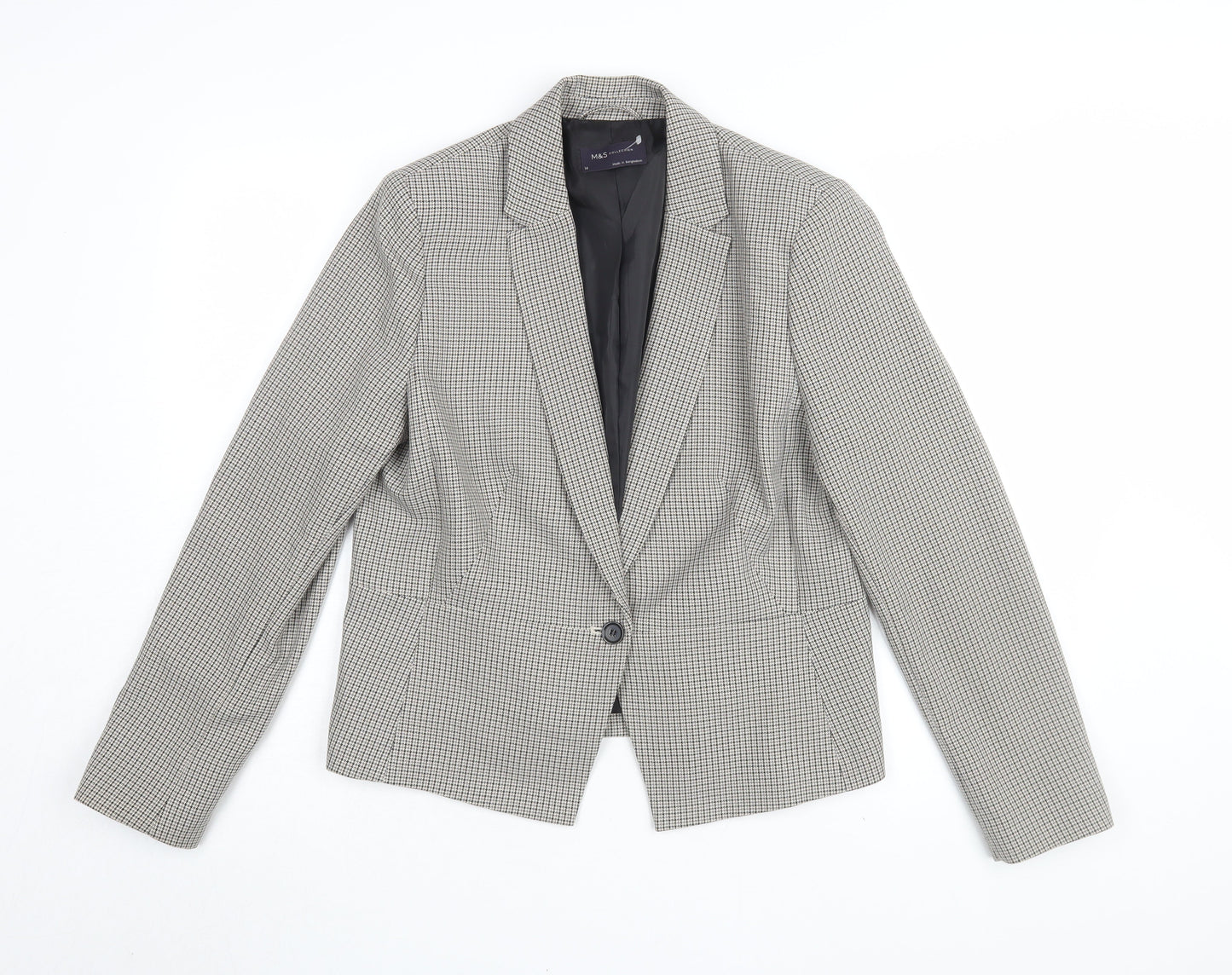 Marks and Spencer Women's Grey Houndstooth Suit Jacket