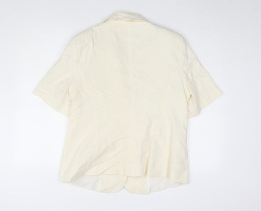 Bm Collection Beige Short Sleeve Women's Blazer Size 18