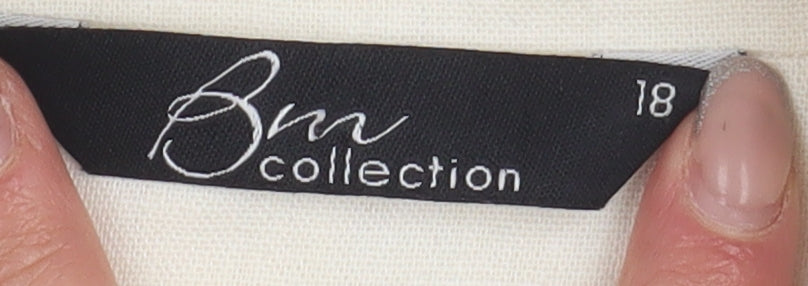 Bm Collection Beige Short Sleeve Women's Blazer Size 18