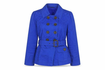 Womens UK Size 12 Marks and Spencer Blue Trench Coat Jacket