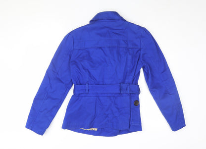 Womens UK Size 12 Marks and Spencer Blue Trench Coat Jacket