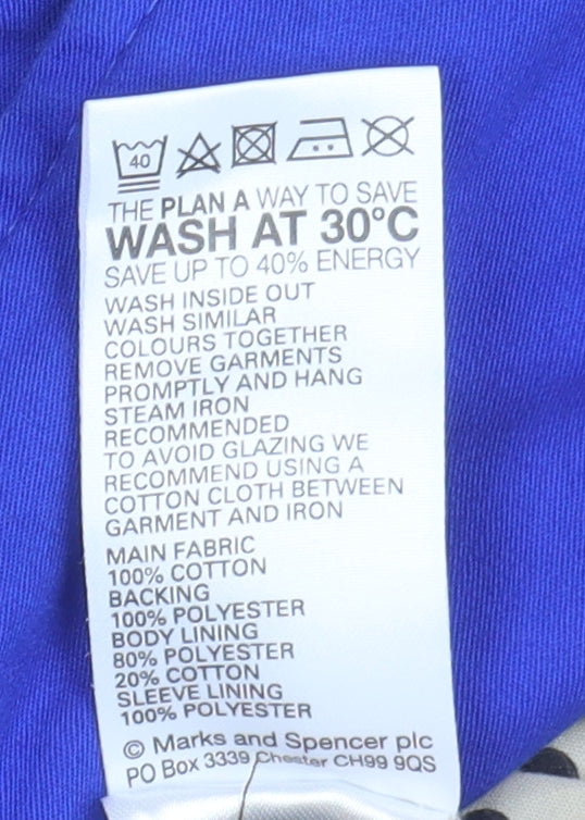 Womens UK Size 12 Marks and Spencer Blue Trench Coat Jacket