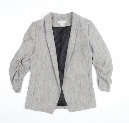 H&M Women's Grey Tweed Suit Jacket Size 10