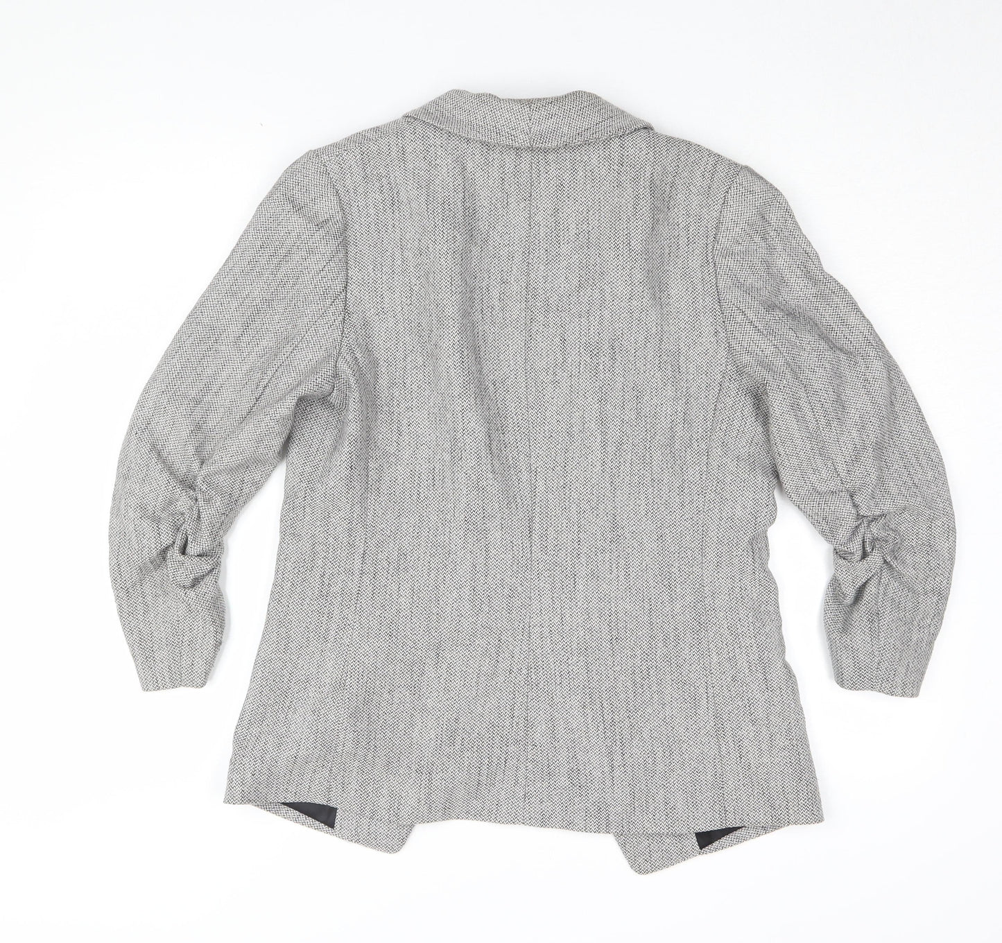 H&M Women's Grey Tweed Suit Jacket Size 10