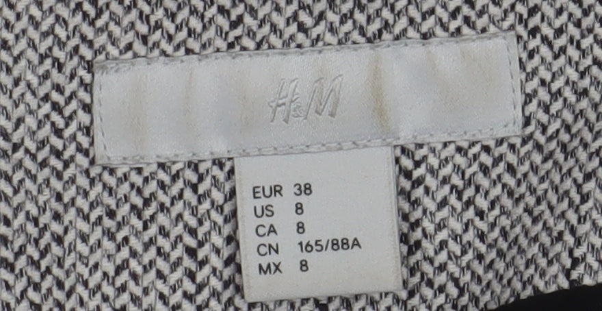 H&M Women's Grey Tweed Suit Jacket Size 10