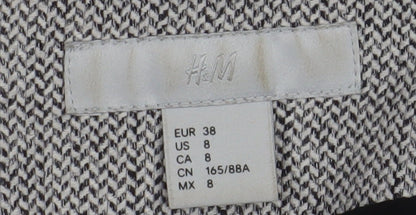 H&M Women's Grey Tweed Suit Jacket Size 10