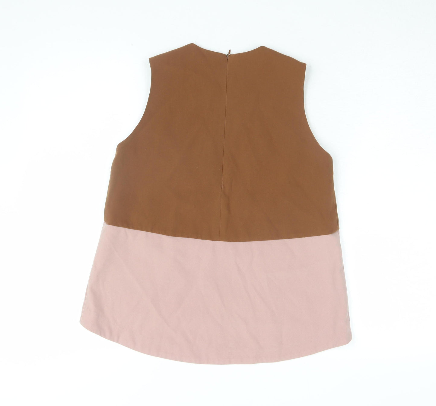 Beyond The Vines Women's Brown Colourblock Blouse UK 8