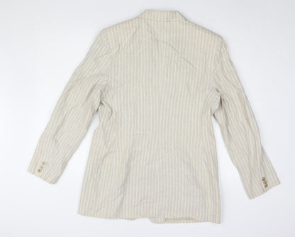JH Collectibles Women Beige Stripe Blazer Jacket UK 14