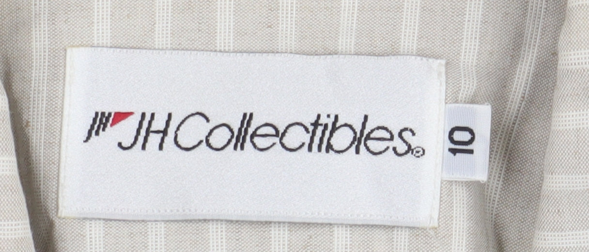 JH Collectibles Women Beige Stripe Blazer Jacket UK 14