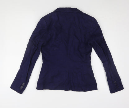 H&M Women's Blue Blazer, Size 8, Lined, One-Button