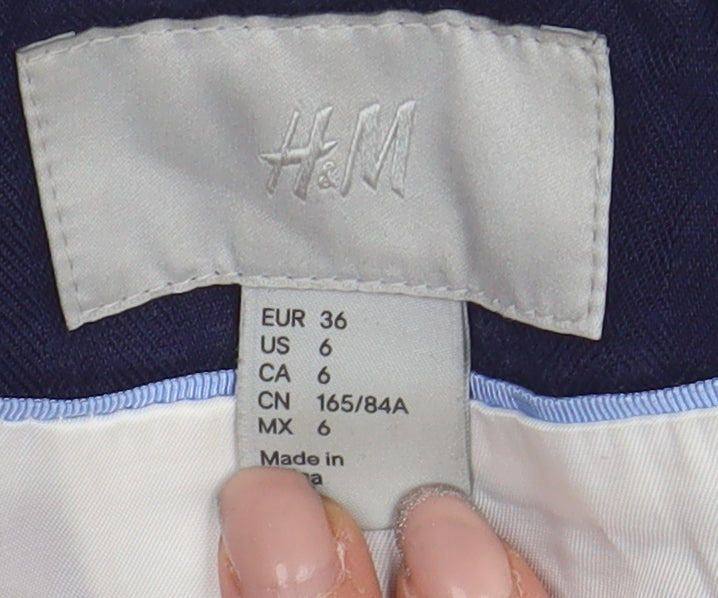 H&M Women's Blue Blazer, Size 8, Lined, One-Button