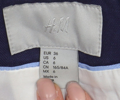 H&M Women's Blue Blazer, Size 8, Lined, One-Button