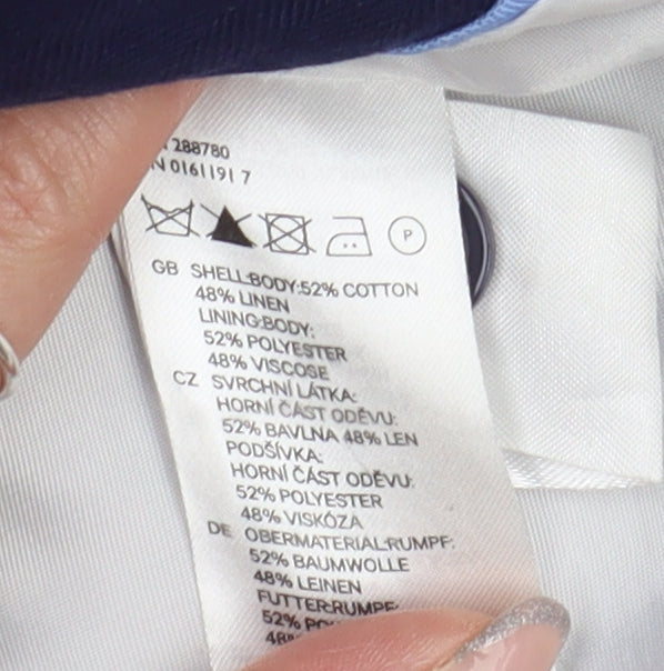 H&M Women's Blue Blazer, Size 8, Lined, One-Button