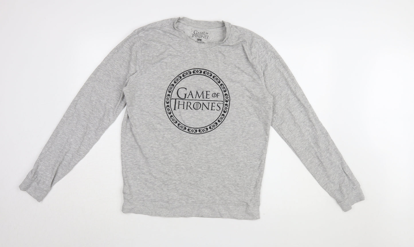 Unisex Adults UK Size M Game Of Thrones Grey Pullover Sweatshirt