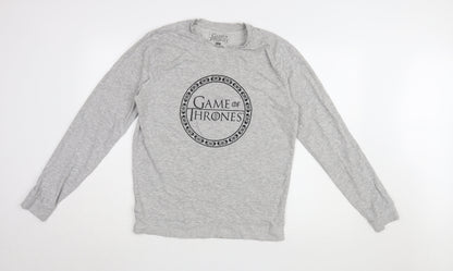 Unisex Adults UK Size M Game Of Thrones Grey Pullover Sweatshirt