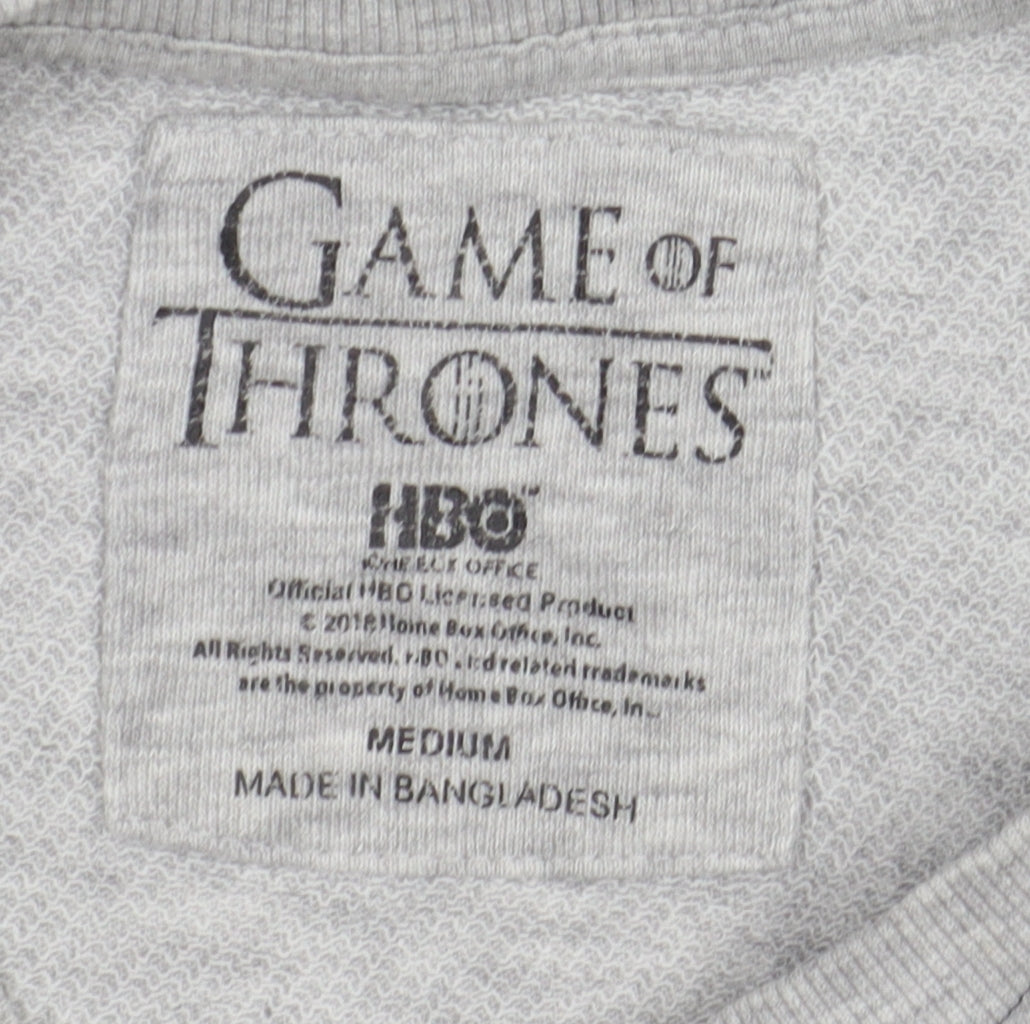 Unisex Adults UK Size M Game Of Thrones Grey Pullover Sweatshirt