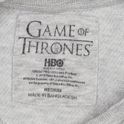 Unisex Adults UK Size M Game Of Thrones Grey Pullover Sweatshirt