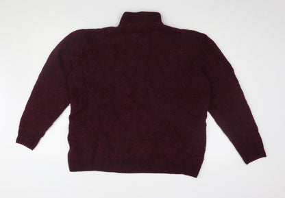 Next Men's Red Wool Full Zip 2XL Jumper