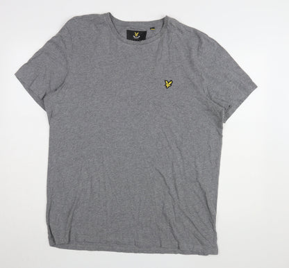 Lyle & Scott Men's Grey XL Logo T-Shirt - Classic Style