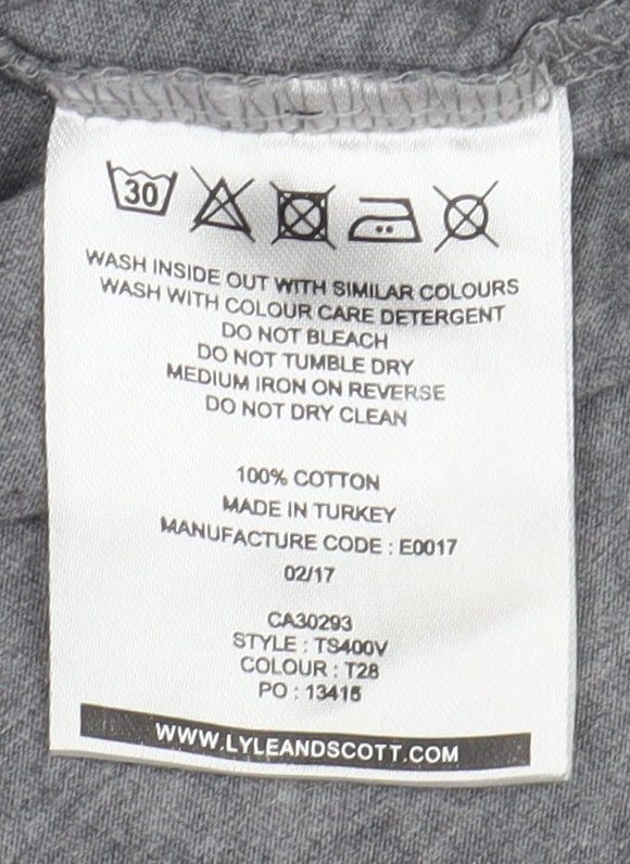 Lyle & Scott Men's Grey XL Logo T-Shirt - Classic Style