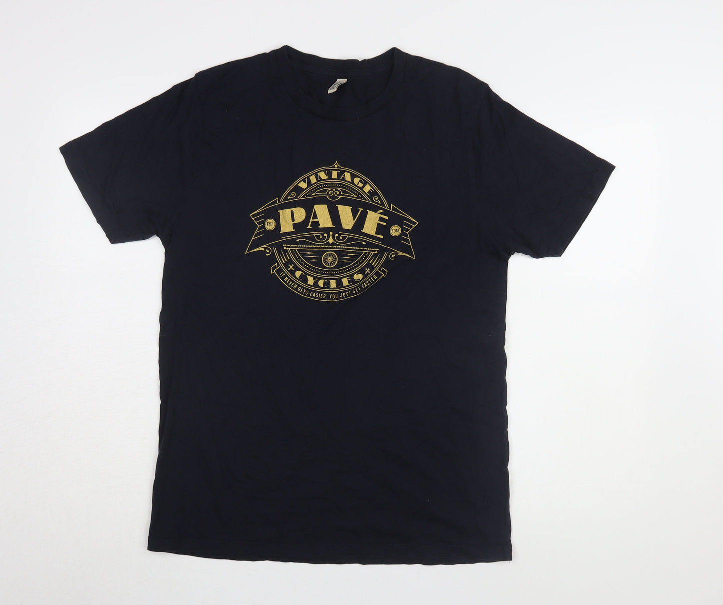 Mens UK Size M Earth Positive Black  T-Shirt