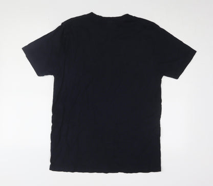 Mens UK Size M Earth Positive Black  T-Shirt