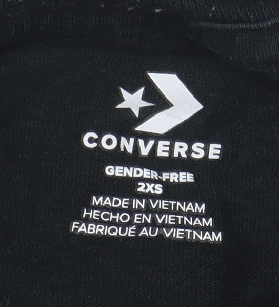 Unisex Adults UK Size 2XS Converse Black Basic T-Shirt