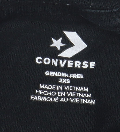 Unisex Adults UK Size 2XS Converse Black Basic T-Shirt