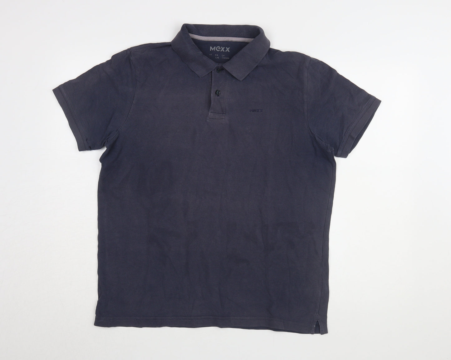 Mexx Men's Blue Polo Shirt Size 12 Solid Cotton Casual