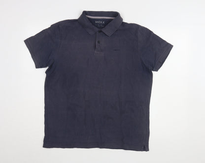 Mexx Men's Blue Polo Shirt Size 12 Solid Cotton Casual