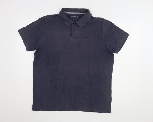 Mexx Men's Blue Polo Shirt Size 12 Solid Cotton Casual