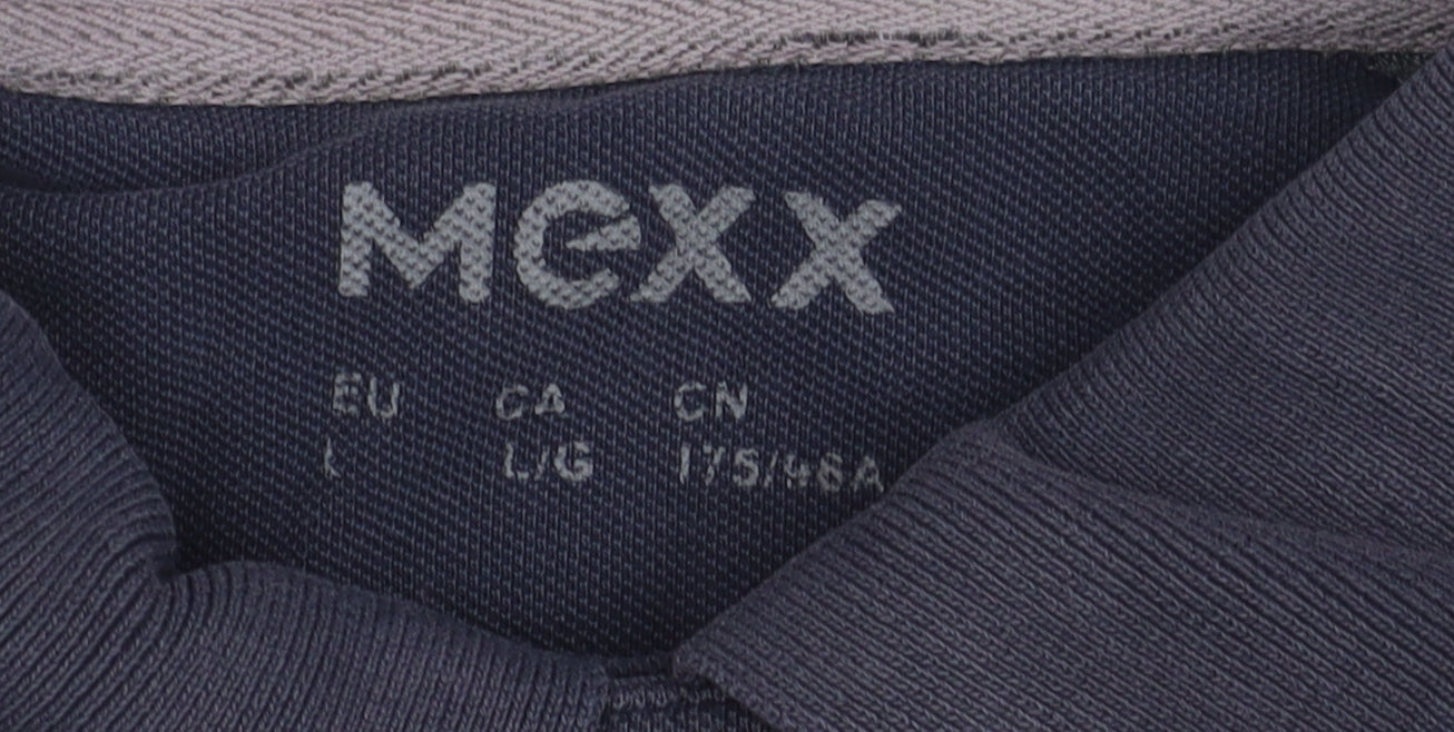 Mexx Men's Blue Polo Shirt Size 12 Solid Cotton Casual