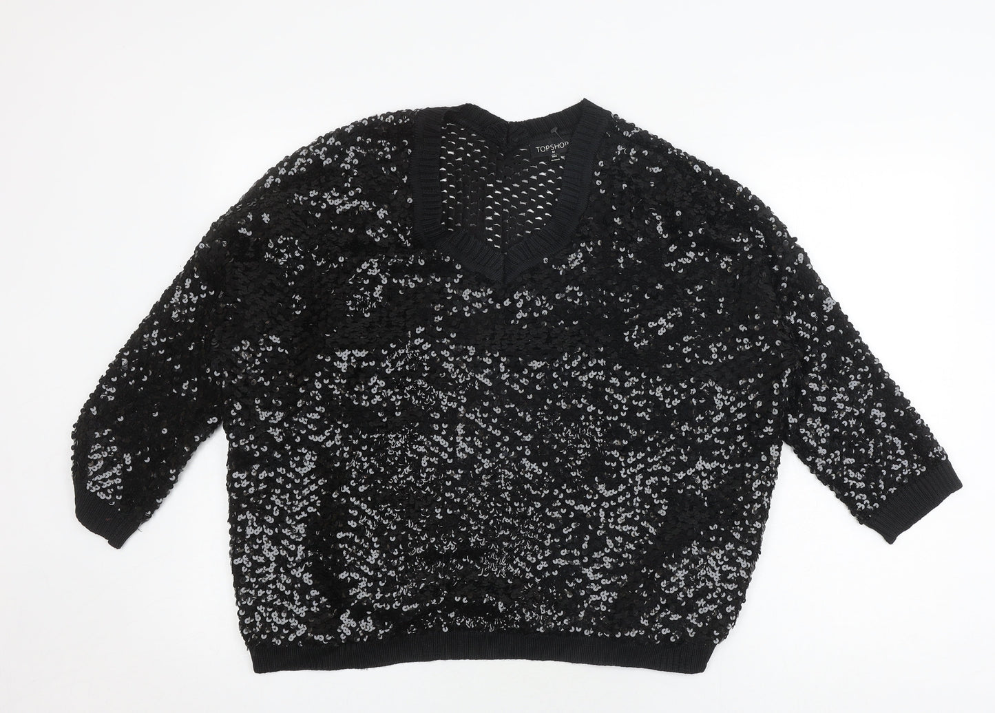Womens UK Size M Topshop Black Pullover Jumper