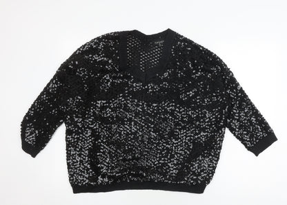 Womens UK Size M Topshop Black Pullover Jumper