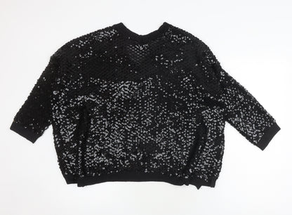 Womens UK Size M Topshop Black Pullover Jumper