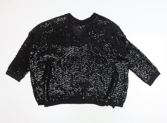 Womens UK Size M Topshop Black Pullover Jumper