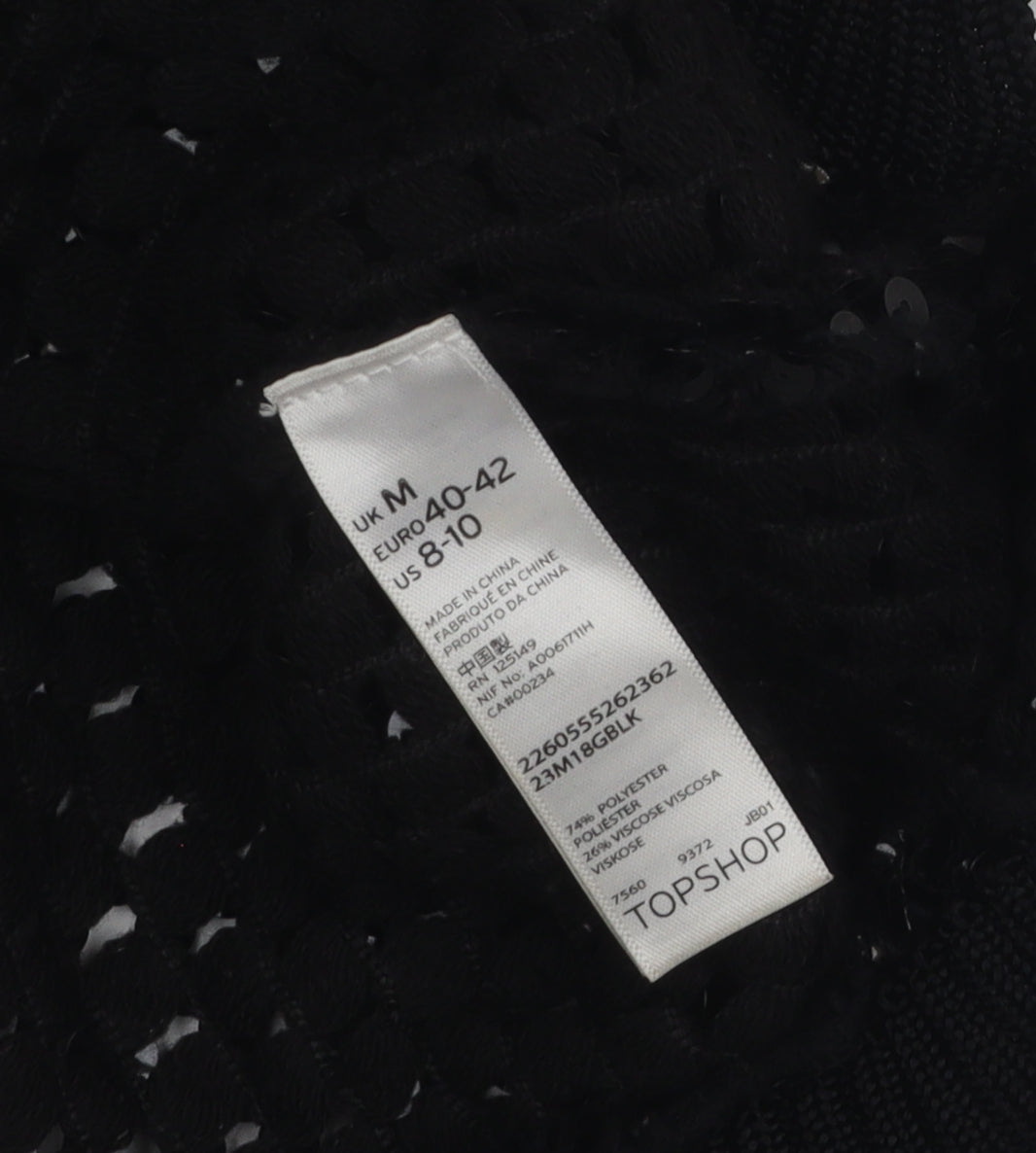 Womens UK Size M Topshop Black Pullover Jumper