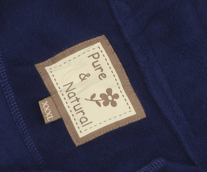 Pure & Natural Women's Blue Embroidered Full Zip 3XL Fleece