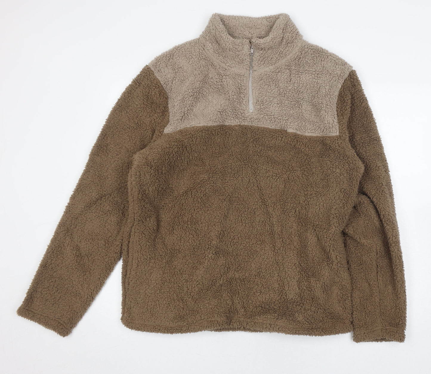 Essentials Brown Fleece Unisex Sweatshirt Size L