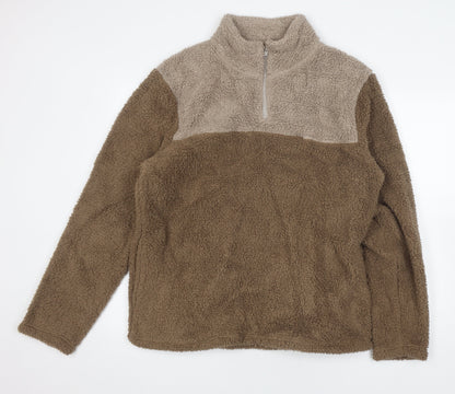 Essentials Brown Fleece Unisex Sweatshirt Size L