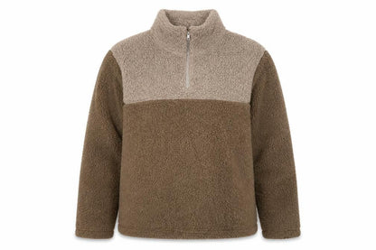 Front view of Essentials Brown Fleece unisex sweatshirt, size L