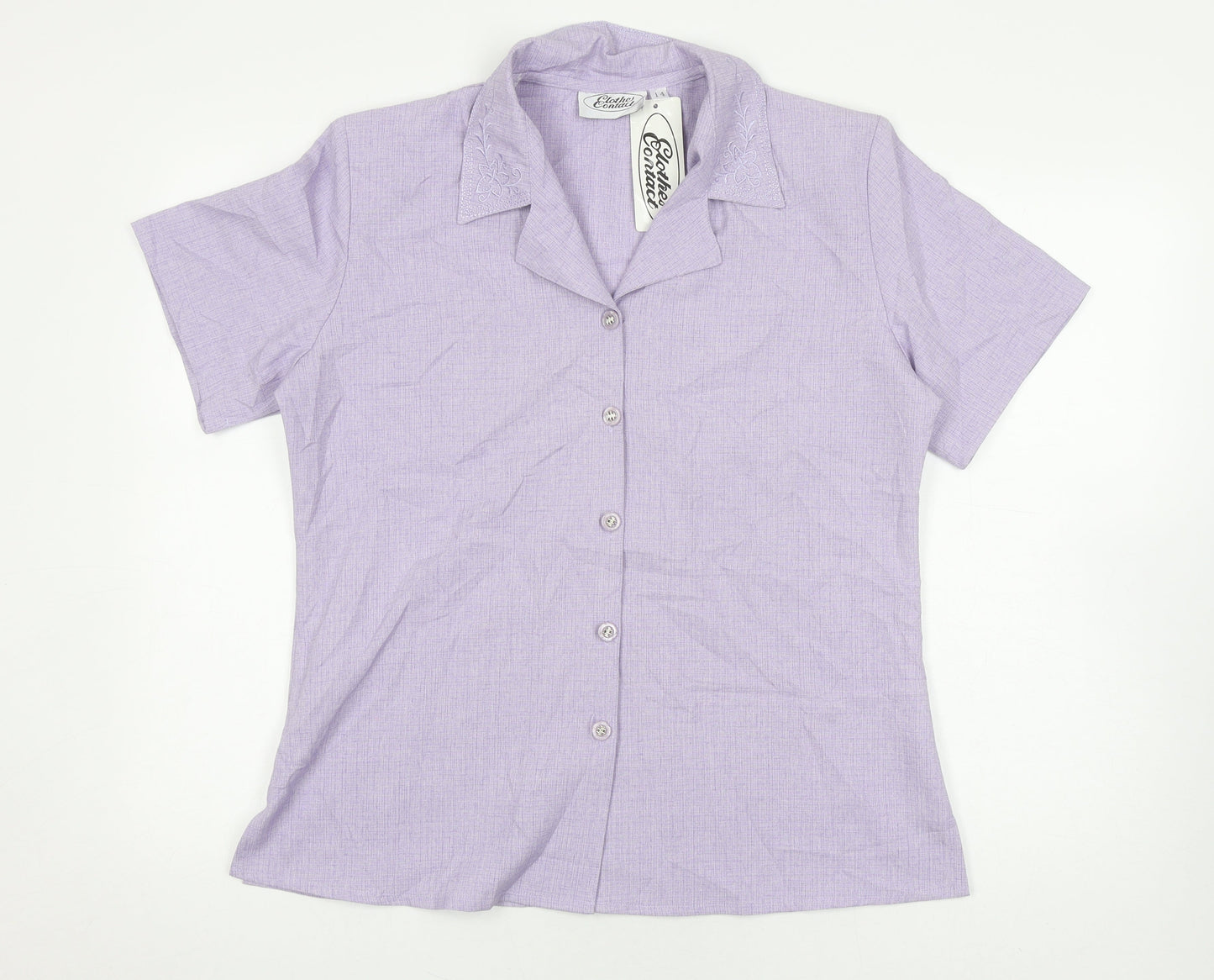 Clothes Contact Women's Purple Button-Up Shirt - Size 14