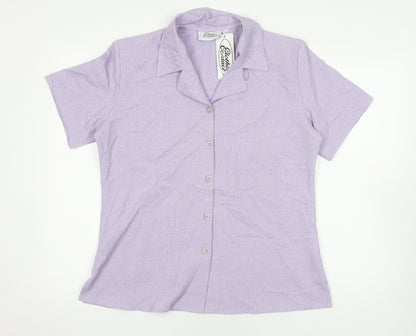 Clothes Contact Women's Purple Button-Up Shirt - Size 14