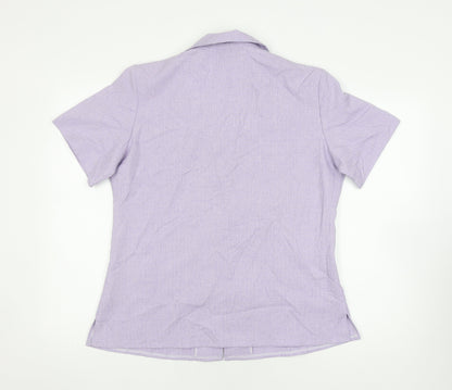 Clothes Contact Women's Purple Button-Up Shirt - Size 14