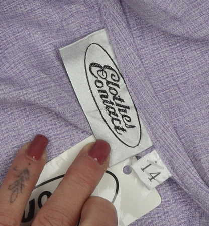 Clothes Contact Women's Purple Button-Up Shirt - Size 14