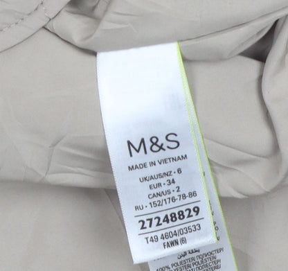Marks and Spencer Women's Beige Quilted Long Jacket