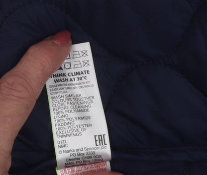 Marks and Spencer Girls Blue Puffer Jacket 12-13 Years