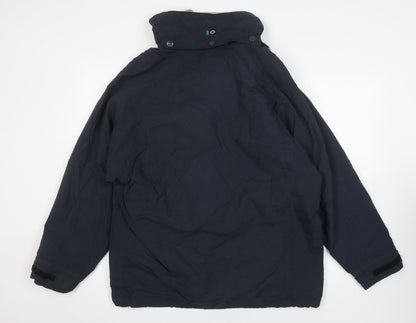Unisex Adults UK Size S Outdoor Scene Blue Parka Coat