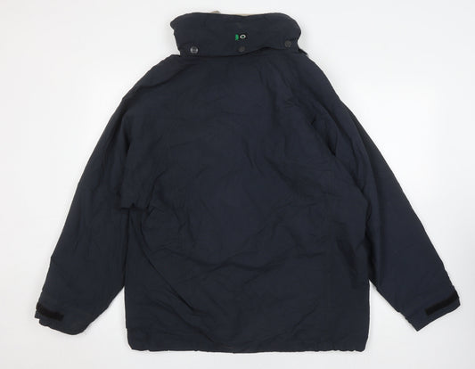 Unisex Adults UK Size S Outdoor Scene Blue Parka Coat